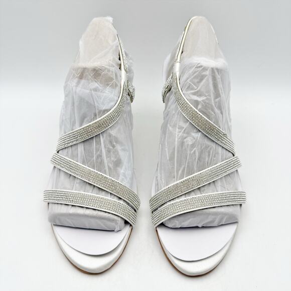 Naturalizer Women Vanessa Heel US 8 NARROW White Satin Fabric Rhinestone NIB - Picture 7 of 13